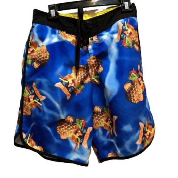 Bioworld Cat Pineapple Drawstring Board Shorts - Picture 2 of 10
